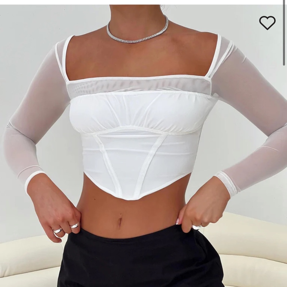 PRINCESS POLLY HASKINS CORSET SHEER BACK TOP
